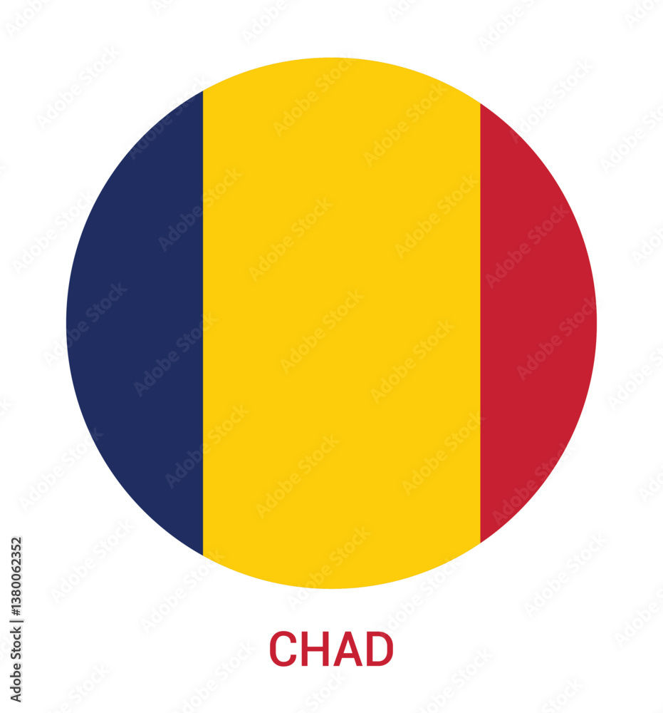 Fototapeta premium Flag of Chad CIRCLE.eps