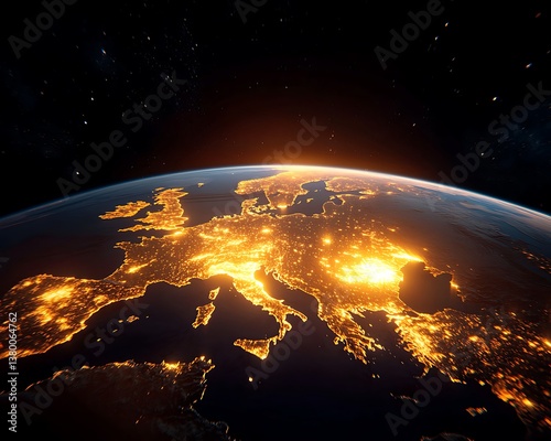 Earth's Europe Lights at Night