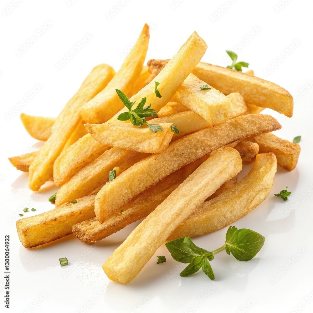 french fries on white background french fries on white background