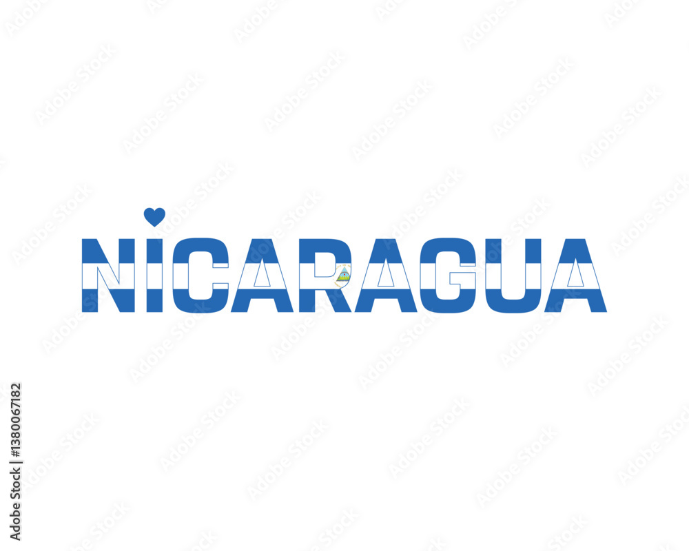 I love Nicaragua, I love Nicaragua typographic design with flag typography and heart on white background, Vector design of I love Nicaragua, Nicaragua National Day Design I love Nicaragua, I love Nicaragua typographic design with flag typography and heart on white background, Vector design of I love Nicaragua, Nicaragua National Day Design