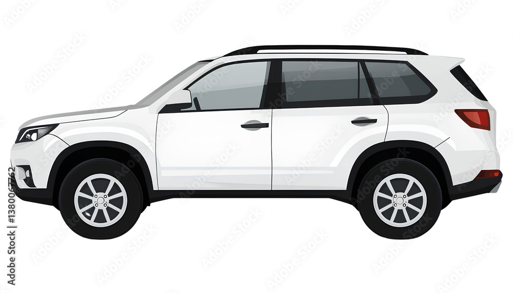SUV car in white color, isolated on a transparent background png SUV car in white color, isolated on a transparent background png