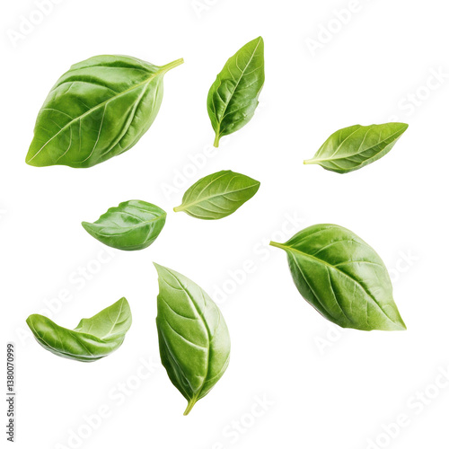 Levitating Basil Image on transparent background