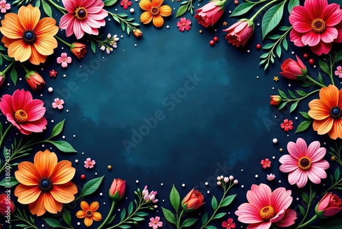 Intricate floral textile design in vibrant hues , tapestry, bloom, wallpaper