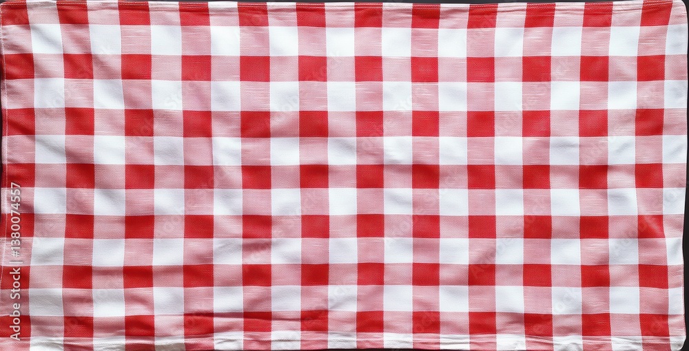 Red and White Checked Picnic Tablecloth: A close-up, inviting view of a classic red and white checkered picnic tablecloth, evoking feelings of summer gatherings and outdoor meals. Red and White Checked Picnic Tablecloth: A close-up, inviting view of a classic red and white checkered picnic tablecloth, evoking feelings of summer gatherings and outdoor meals.