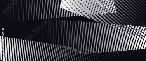 Abstract black and white blend line art background vector. Wallpaper design with wavy line in motion. Illustration for banner, packaging, social media, ads.