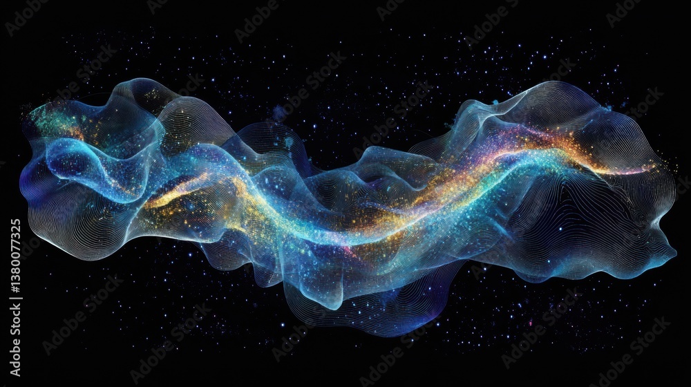 Celestial Dance: An ethereal, flowing, and luminous stream of light and energy, vibrant colors creating a dynamic display set against a black canvas. Celestial Dance: An ethereal, flowing, and luminous stream of light and energy, vibrant colors creating a dynamic display set against a black canvas.