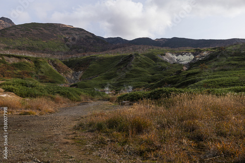 The foot of the Baransky volcano, Iturup Island, Kuril Islands. photo
