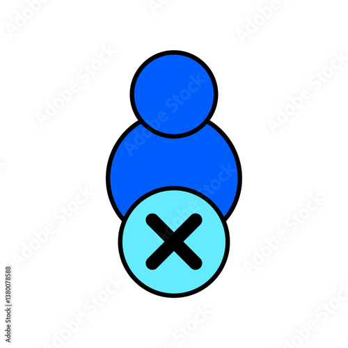 Icon a delete user, isolated against a clean background.