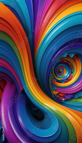 Vibrant Abstract Rainbow Swirl Design
