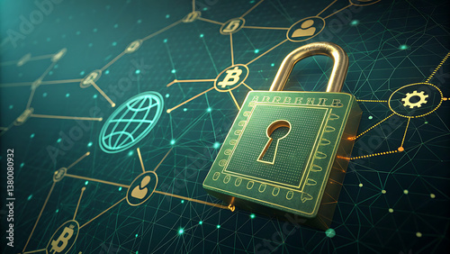 Blockchain Security: Digital Lock & Secure Transactions









