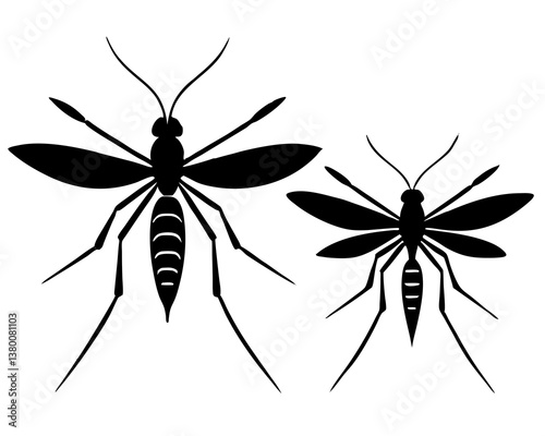 Mosquitoes silhouette vector illustration