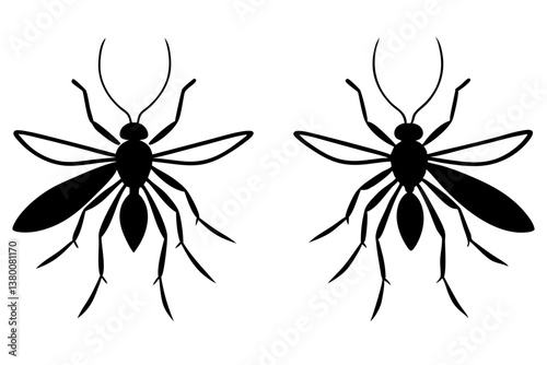 Mosquitoes silhouette vector illustration
