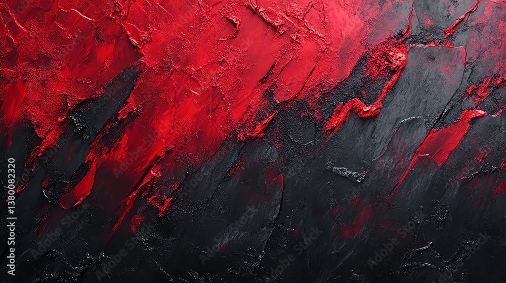 Abstract Painting with Dramatic Red and Black Texture Art Background Abstract Painting with Dramatic Red and Black Texture Art Background
