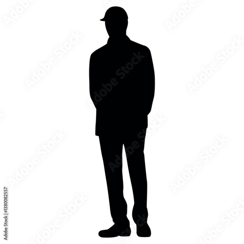 Man silhouette vector standing casual pose