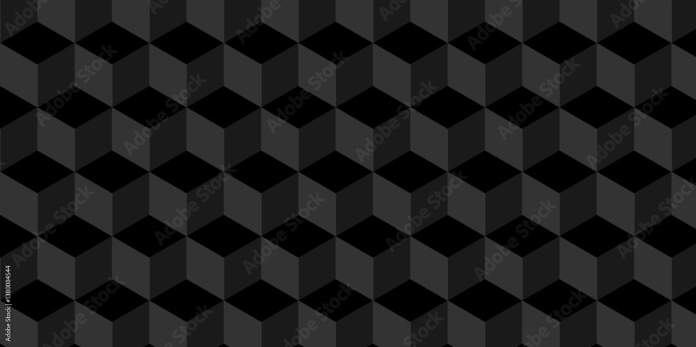 	
Minimal abstract dark black background from cubes vector art. Geometric tiles and mosaic creative stylish seamless pattern block cube background. minimal hexagon Cubes mosaic shape vector design
