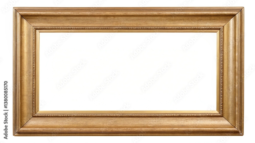 Fototapeta premium Classic Wooden Picture Frame Isolated on White Background for Display or Presentation Purposes