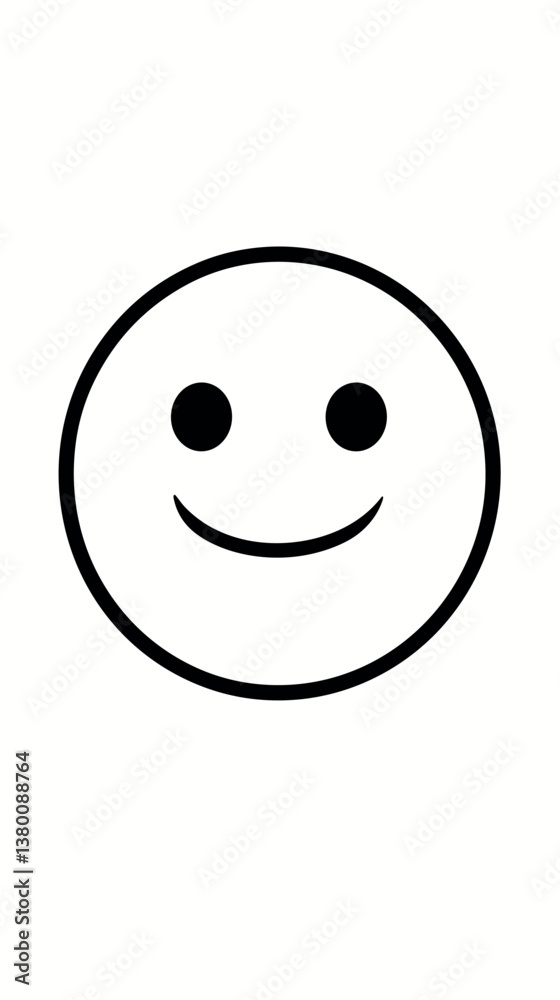 Simple black and white smiley face on white background flat vector illustration Simple black and white smiley face on white background flat vector illustration