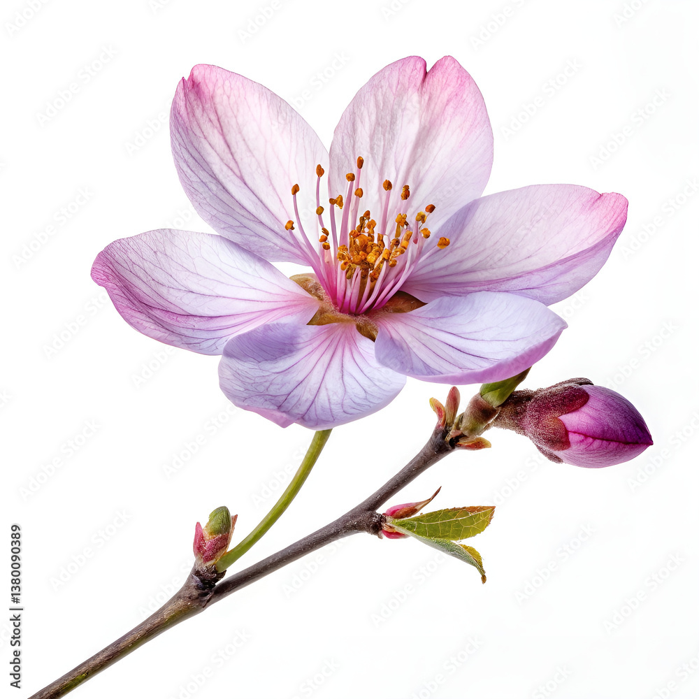 Fototapeta premium pink flower isolated on white