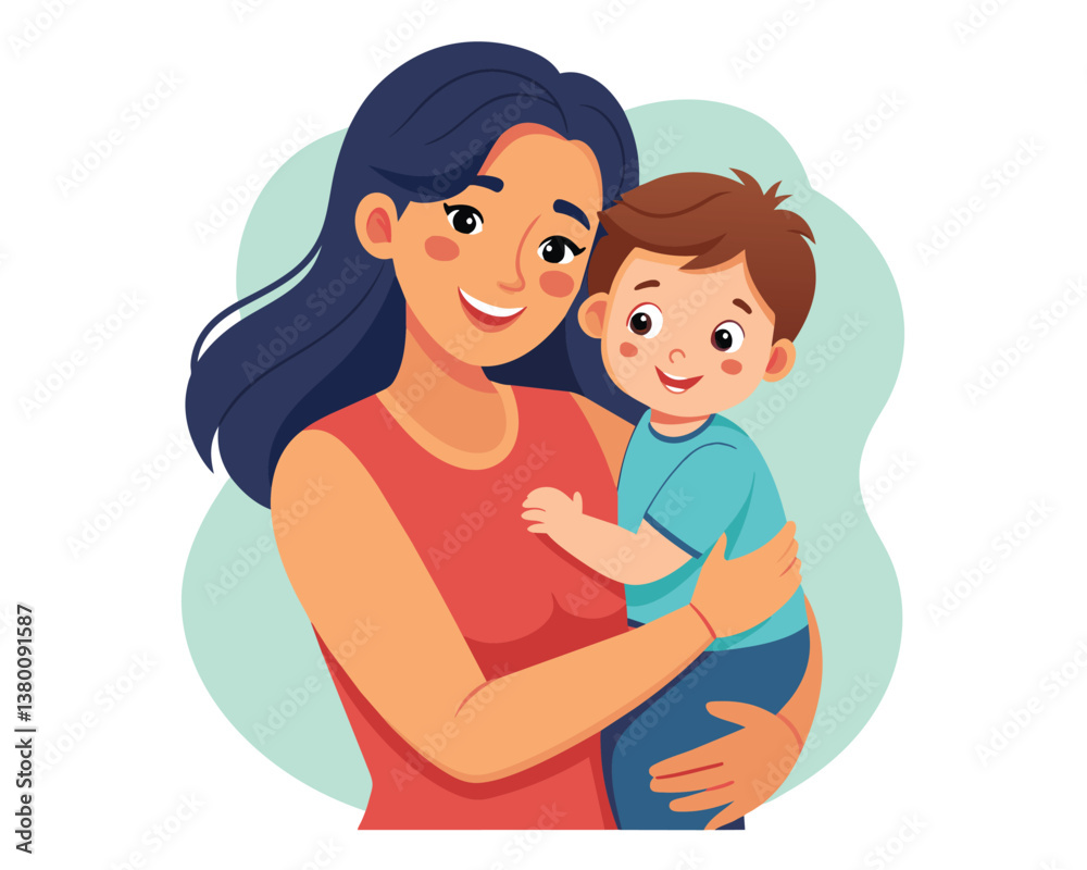beautiful young mother hugging little toddler son beautiful young mother hugging little toddler son