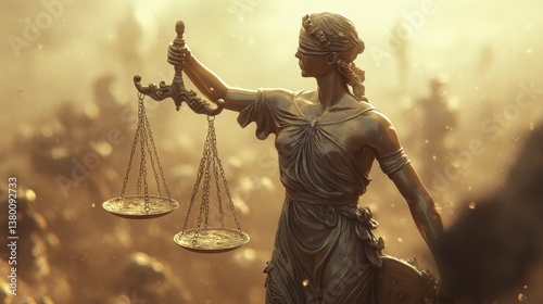 Symbol of Justice in Dusk Light