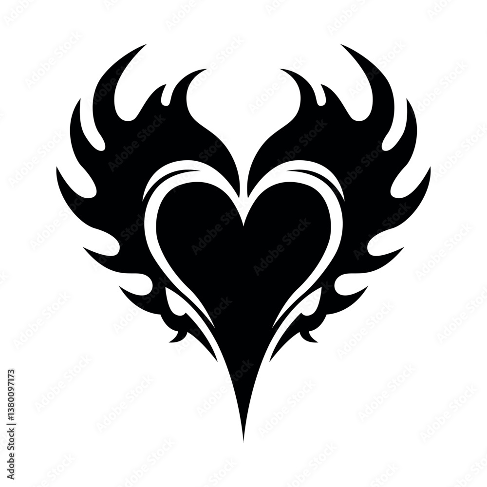 Fototapeta premium Heart with wings vector