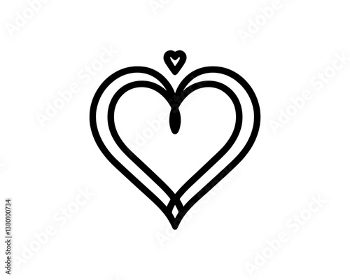 Heart logo design icon symbol vector template. Outline love heart logo icon vector illustration.