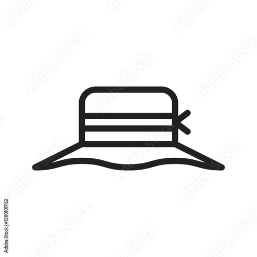 Women's Hat icon vector image. Suitable for mobile apps, web apps and print media.
