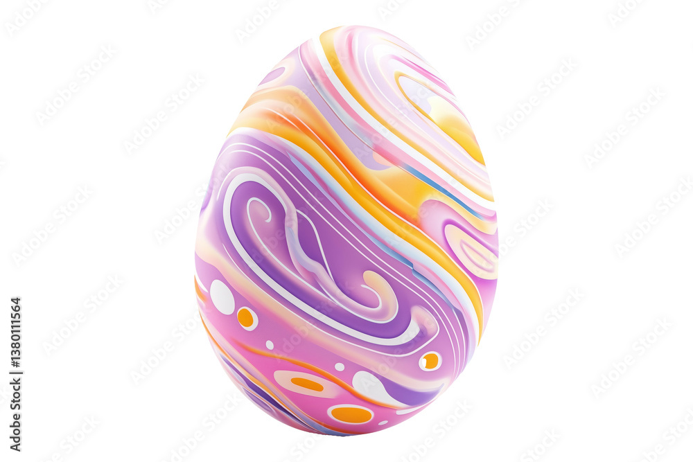 Decorative Easter egg with shimmering pastel stripes in gold, blue, and purple isolated on white transparent background. Symbol of Easter and celebration Decorative Easter egg with shimmering pastel stripes in gold, blue, and purple isolated on white transparent background. Symbol of Easter and celebration