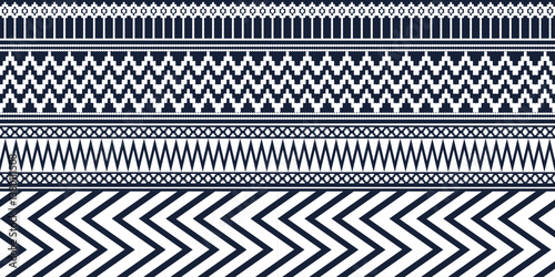 Seamless ethnic pattern made of geometric shapes designed for all types of textiles and printing, fabrics, clothing, embroidery, bohemian style, carpets.