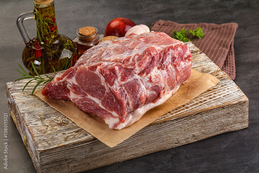 Raw pork neck meat for cooking Raw pork neck meat for cooking