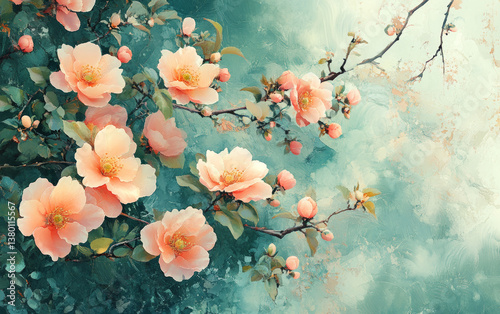 Retro style floral texture art background
