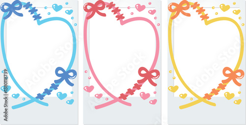 落書き ポラロイドカメラ デコレーション フレーム ピンク シアン イエロー