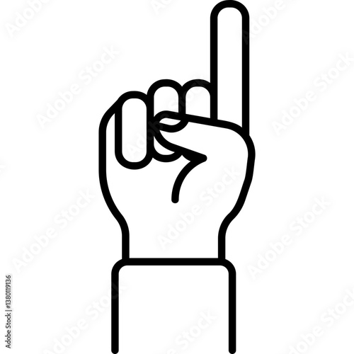 Raised first hand gesture vector icon. Hand gesture icon line style. perfect use for logo, presentation, website, and more. modern icon design outline style