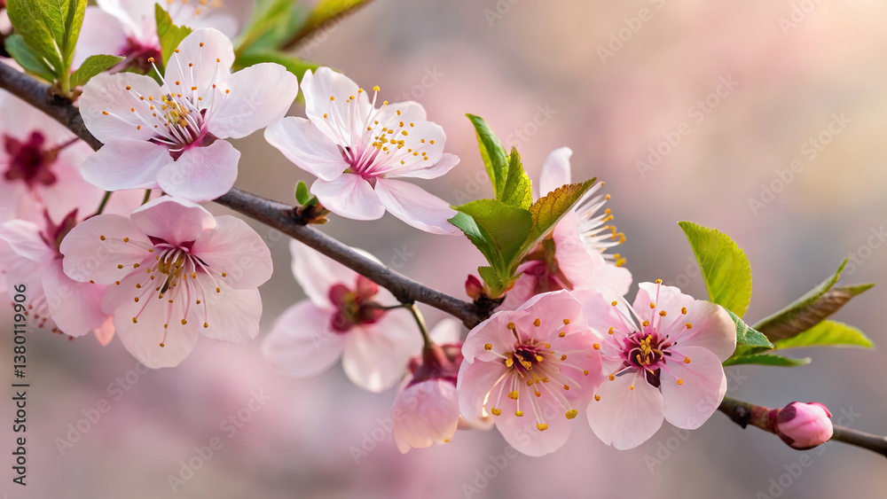 Obraz premium Pink Blossoms with a Soft Background