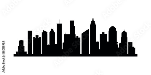 Urban city skyline silhouette modern skyscraper cityscape