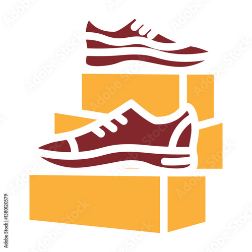 Sneaker Collection Vector Glyph Two Colors Icon Design