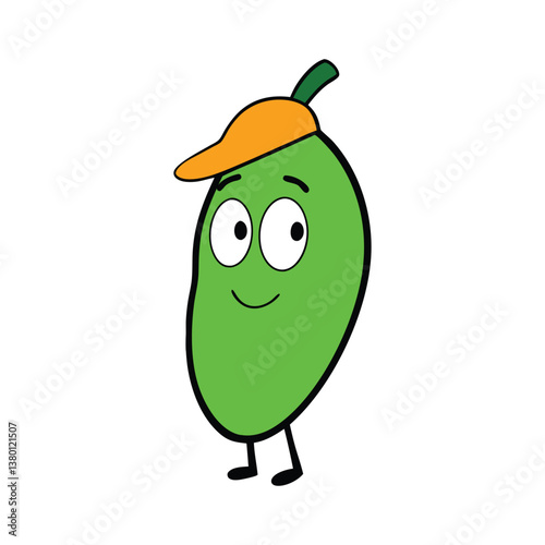  funny mango cartoon vector art 