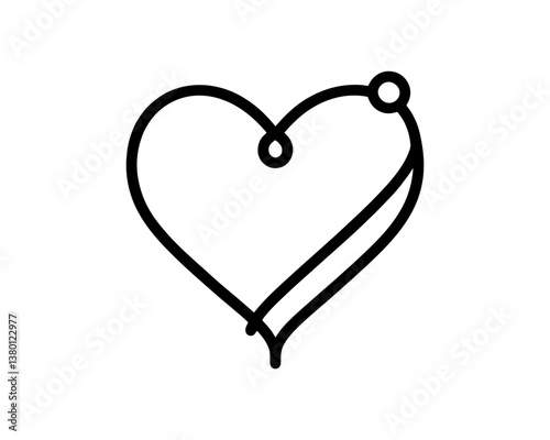 Heart logo design icon symbol vector template. Outline love heart logo icon vector illustration.