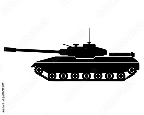 Military tank silhouette vector illustration