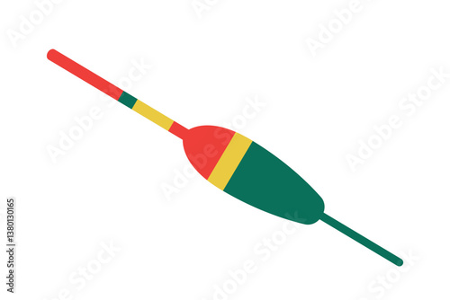 Colored Fishing Bobber. Isolated Vector Illustration. Ideal for fishing-related graphics, educational materials, or outdoor recreation themes