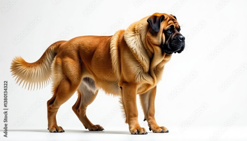 Obraz premium Majestic mastiff, powerful stance, white background, cane corso, powerful dog