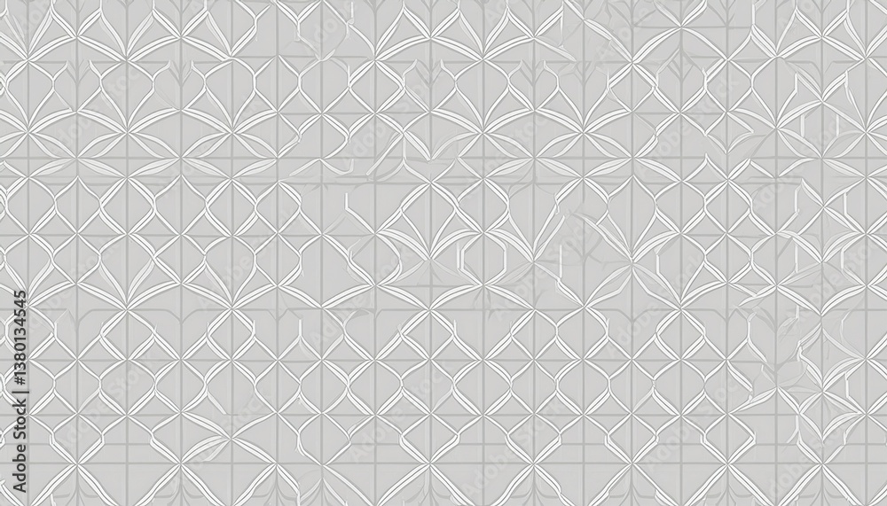 Fototapeta premium Seamless wallpaper pattern featuring small delicate geometric shapes in soft gray tones, arranged in a balanced repeating composition. Clean minimalist design creates a versatile background for modern