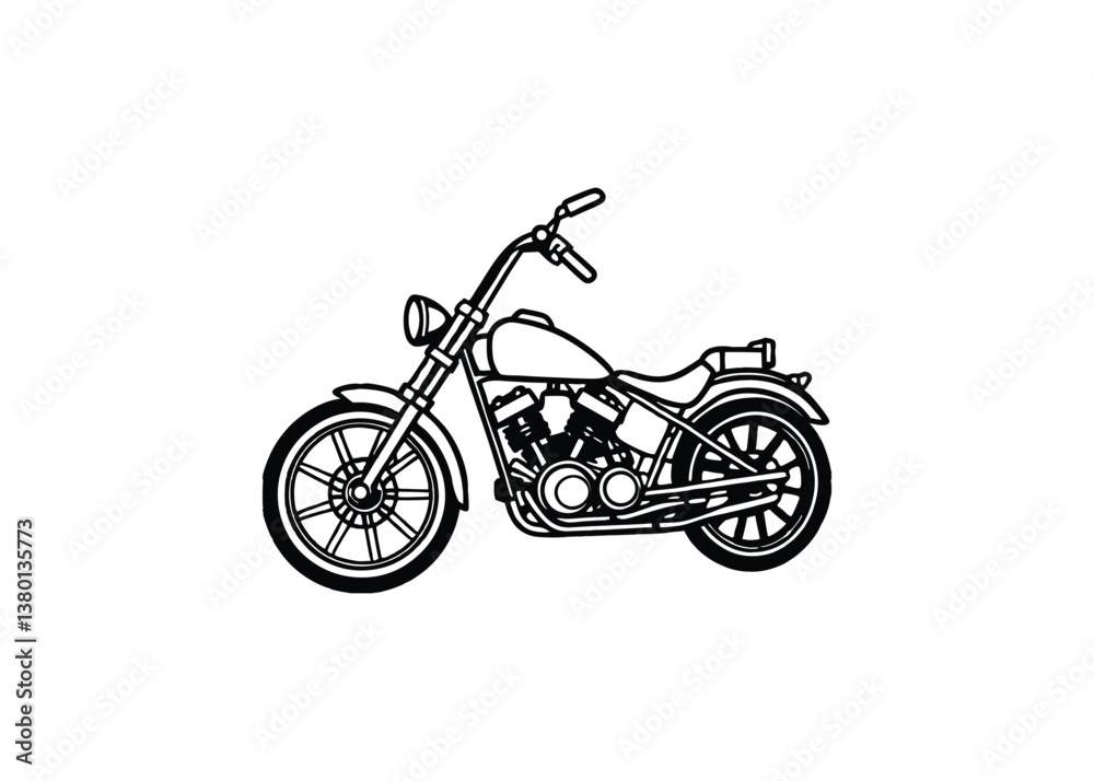 Silhouette of chopper isolated on a white background Silhouette of chopper isolated on a white background