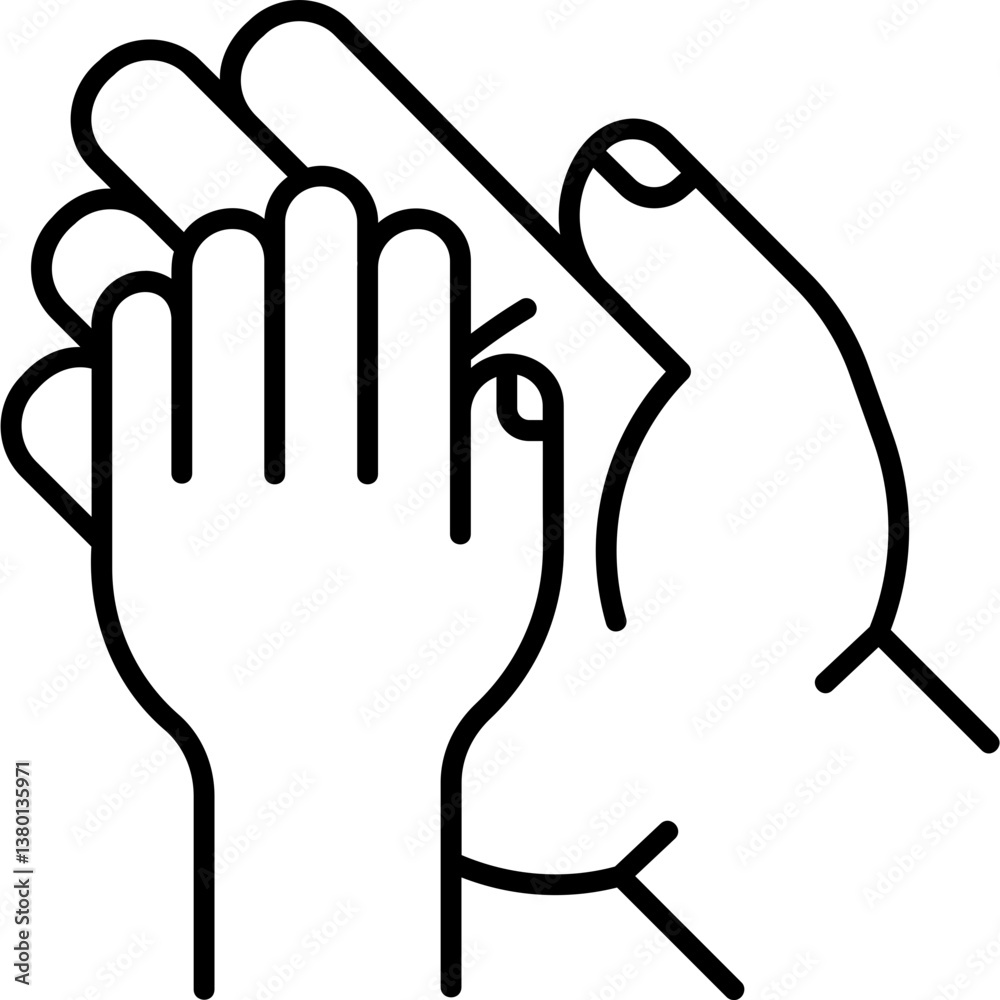 Obraz premium Mom and baby hand vector icon. Hand gesture icon line style. perfect use for logo, presentation, website, and more. modern icon design outline style