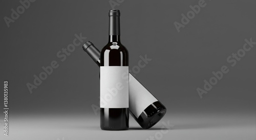 Wine bottle mockups with blank labels