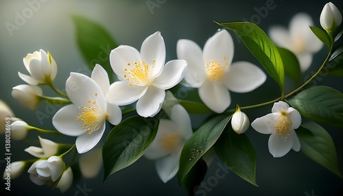Jasmine Flowers in Soft Moonlight