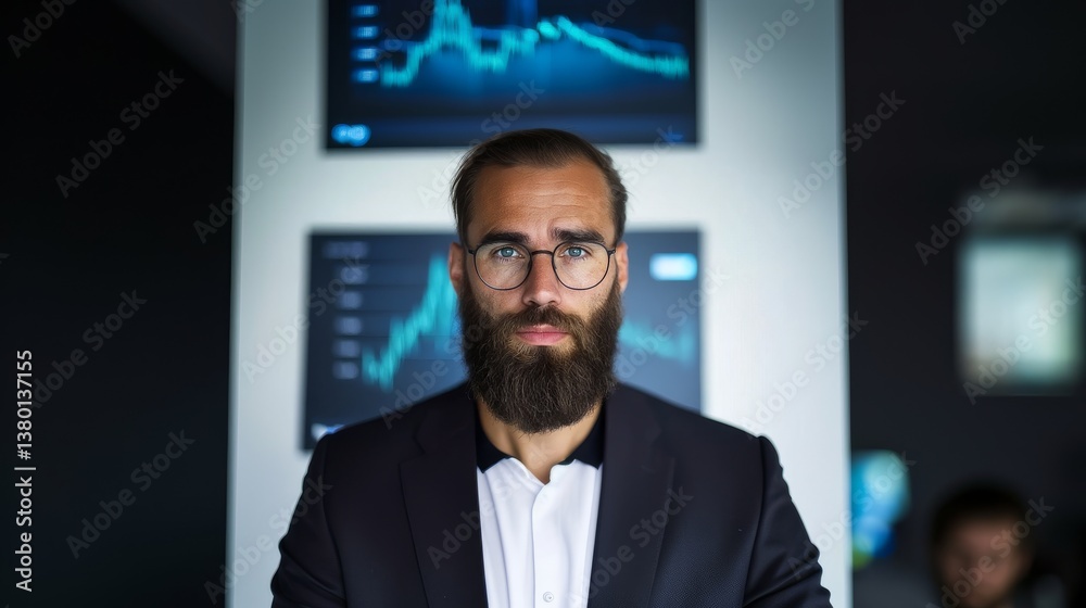 High Performance Trader in Front of Stock Charts
