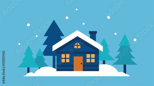 winter landscape with house