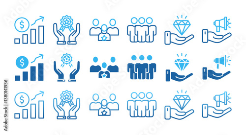 USP icon set with multiple style unique sale proportion with icon of unique, sale, consumer, benefits, branding, and marketing