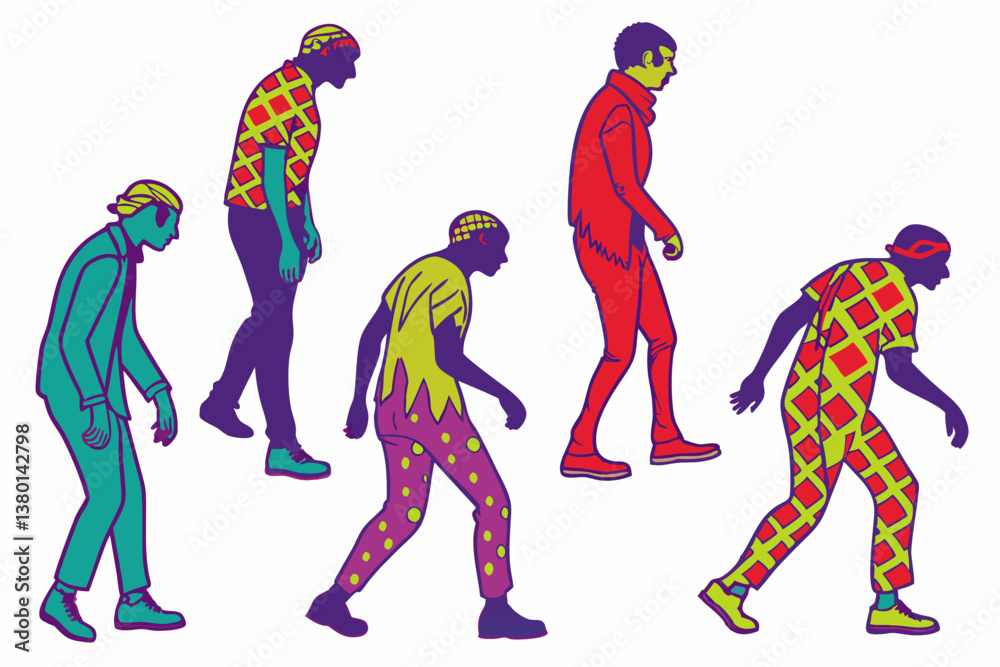 set of Zombie silhouette vector illustration set of Zombie silhouette vector illustration